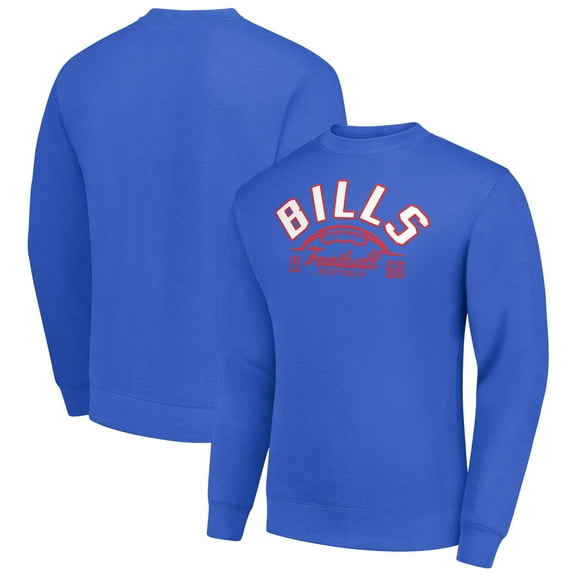 Men's Starter Royal Buffalo Bills Half Ball Team Graphic Tri-Blend Fleece Pullover Sweatshirt