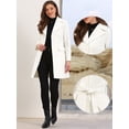 thumbnail image 2 of DARING DIVA Women's Lapel Collared Belted Trench Outerwear Coat L White, 2 of 6