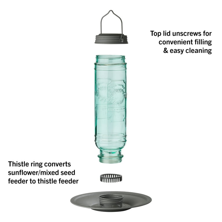 Stokes Select Songbird Vintage Bird Feeder, Glass Bottle, Thistle Seed Option, 1.5 lb Bird Seed Capacity Stokes Select Songbird Vintage Bird Feeder, Glass Bottle, Thistle Seed Option, 1.5 lb Bird Seed Capacity