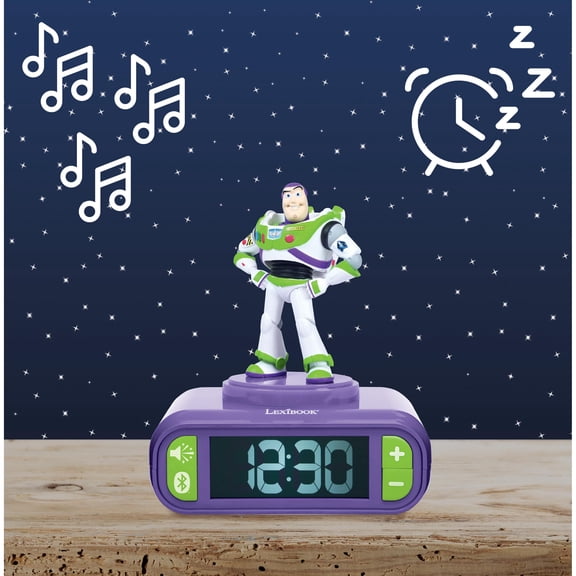 Lexibook Disney Buzz Lightyear, Digital alarm clock, 3D night light