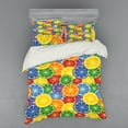 thumbnail image 1 of Ambesonne Abstract Bedding Set 4 Pcs, Tropic Orange Fruit, Queen, Yellow Blue Green, 1 of 3