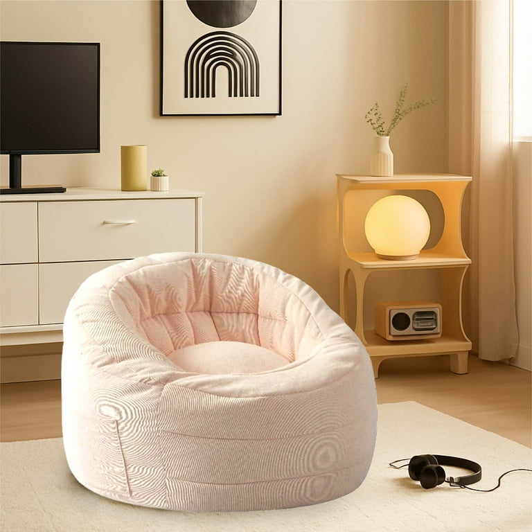 POD by Urban Shop, Soft Plush Corduroy Bean Bag Chair with Pocket