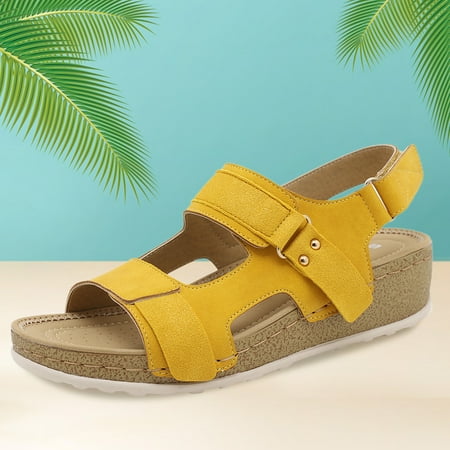 

Women s Ladies Fashion Casual Solid Open Toe Platforms Sandals Beach Shoes Black 6.790