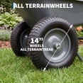 thumbnail image 3 of Kicctian Heavy Duty Dual Wheel Garden Cart – 600 lb Capacity, 4 Cu Ft Tub – Utility Hand Trolley for Lawn, Yard & Outdoor Work, Gray, 3 of 7