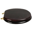 thumbnail image 3 of BathDecor Mahogany Finish Designer Solid Round Oak Wood Toilet Seat with Polished Brass Hinges, 3 of 3