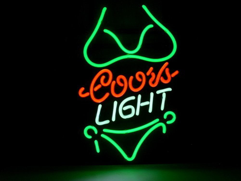 Coors Light Mountain Neon Sign Lamp Light Beer Bar With Dimmer 