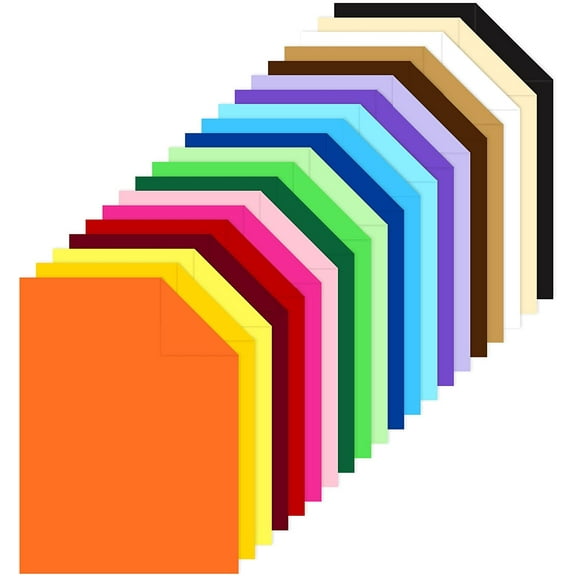 60 Sheets Colored Cardstock 8.5 x 11 Assorted 80 lb 20 Colors Solid Core Card Stock Printer Paper For Card Making Paper Crafting Printer