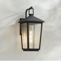 John Timberland Misty 16 1/4" High Farmhouse Rustic Outdoor Wall Light Fixture Mount Porch House Weatherproof Sand Black Finish