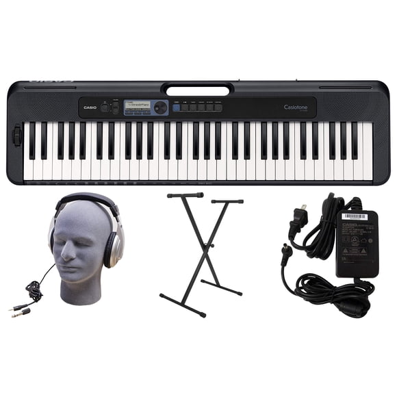 Casio CT-S300 Paquete de teclado premium de 61 teclas con soporte, auriculares y fuente de alimentación (CAS CTS300 PPK)