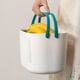 thumbnail image 4 of Cesta de plástico para el baño con asa | Organizador de ducha engrosado con agujeros de drenaje | Caja multiusos para frutas y lavandería | 16x15,2x25,5cm Amarillo, Naranja, Azul, Verde | Duradero, 4 of 9