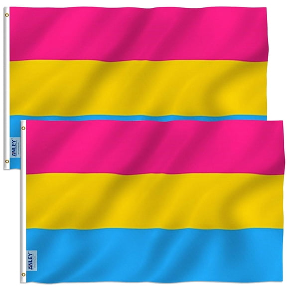 ANLEY Pack of 2 Fly Breeze 3x5 Foot Pansexual Pride Flag - Omnisexual LGBT Flags Polyester