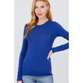 thumbnail image 2 of Simply Fashion Active Basic CrewNeck LongSleeve Slim Fit Cotton Tshirts,royalty,small, 2 of 4