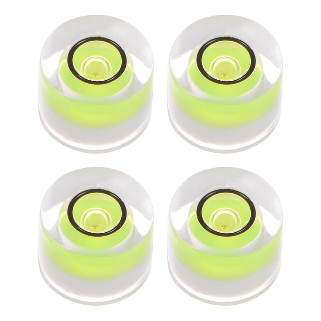 Unique Bargains 4 Packs Round Bubble Level 8x5.5mm Mini Circular Bullseye Spirit Levels for Leveling Camera Tripod Telescope, Lime