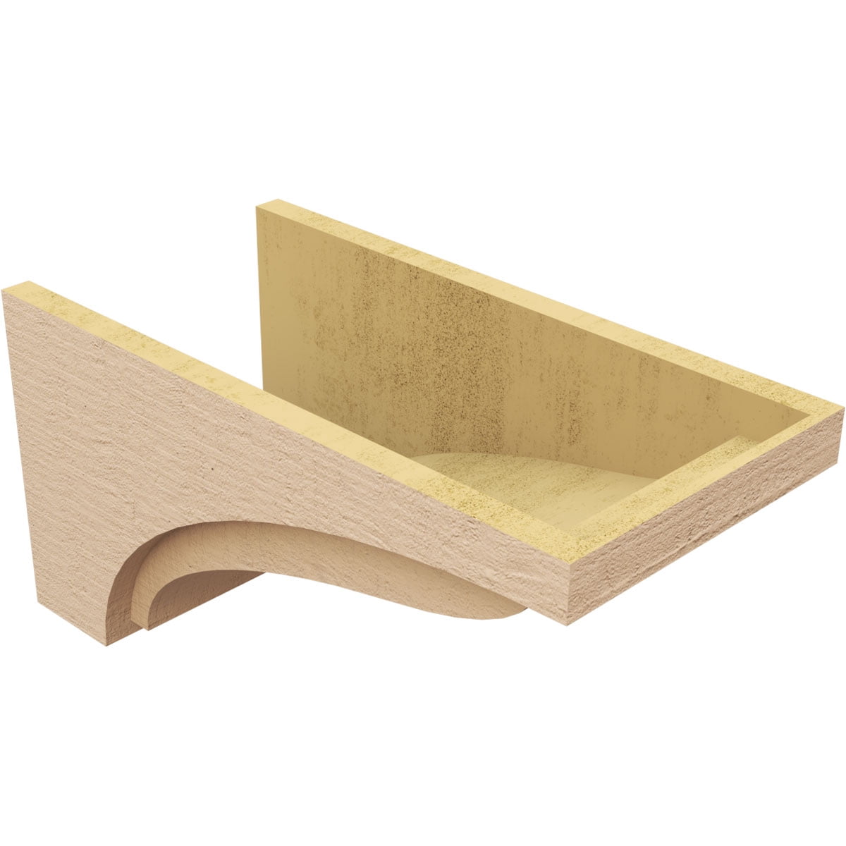 11"W x 22"D x 11"H Wide Helena Rough Cedar Woodgrain TimberThane Corbel, Primed Tan