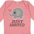 thumbnail image 4 of Inktastic Just Arrived Baby Elephant Boys or Girls Long Sleeve Baby Bodysuit, 4 of 5