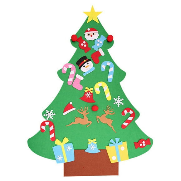 yeacher Handmade Felt Christmas Tree Ornament Kit - DIY Craft for Kids, Festive Holiday Decor, Soft Material, Multiple Styles Available, Perfect Gift for Children