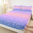 thumbnail image 3 of jejeloiu Blue Purple Ombre Twin Sheet Sets,Starry Sky Star Bedding For Kids 3pcs, 3 of 7