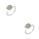 thumbnail image 1 of Qarigey Anillo de planeta de circón giratorio para mujer, anillos antiestrés brillantes ajustables abiertos Vintage, joyería de dedo de moda Oro blanco 2Conjunto, 1 of 6