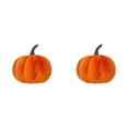 thumbnail image 2 of 2 Pcs Small Velvet Pumpkins, 3.15X2.76" Fall Pumpkin Ornament, Faux Velvet Foam Fabric Pumpkins Decoration, Table Centerpiece Decor, Thanksgiving Decoration, Fall Decor for Wedding Farmhouse, 2 of 4