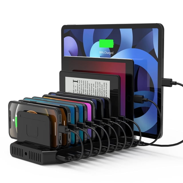 Estación de Carga Unitek 120W con 10 Puertos USB PD de Carga Rápida