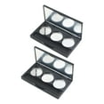 thumbnail image 2 of 2 Pieces 3 Grid Empty Eyeshadow Box, Makeup Container Case Round Aluminum Pans Cosmetics Eye Shadow sub Boxes Women Girls, 2 of 10