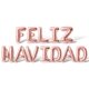 thumbnail image 1 of Globos con letras FELIZ NAVIDAD, 40 cm, lámina de mylar, oro rosa, 1 of 5