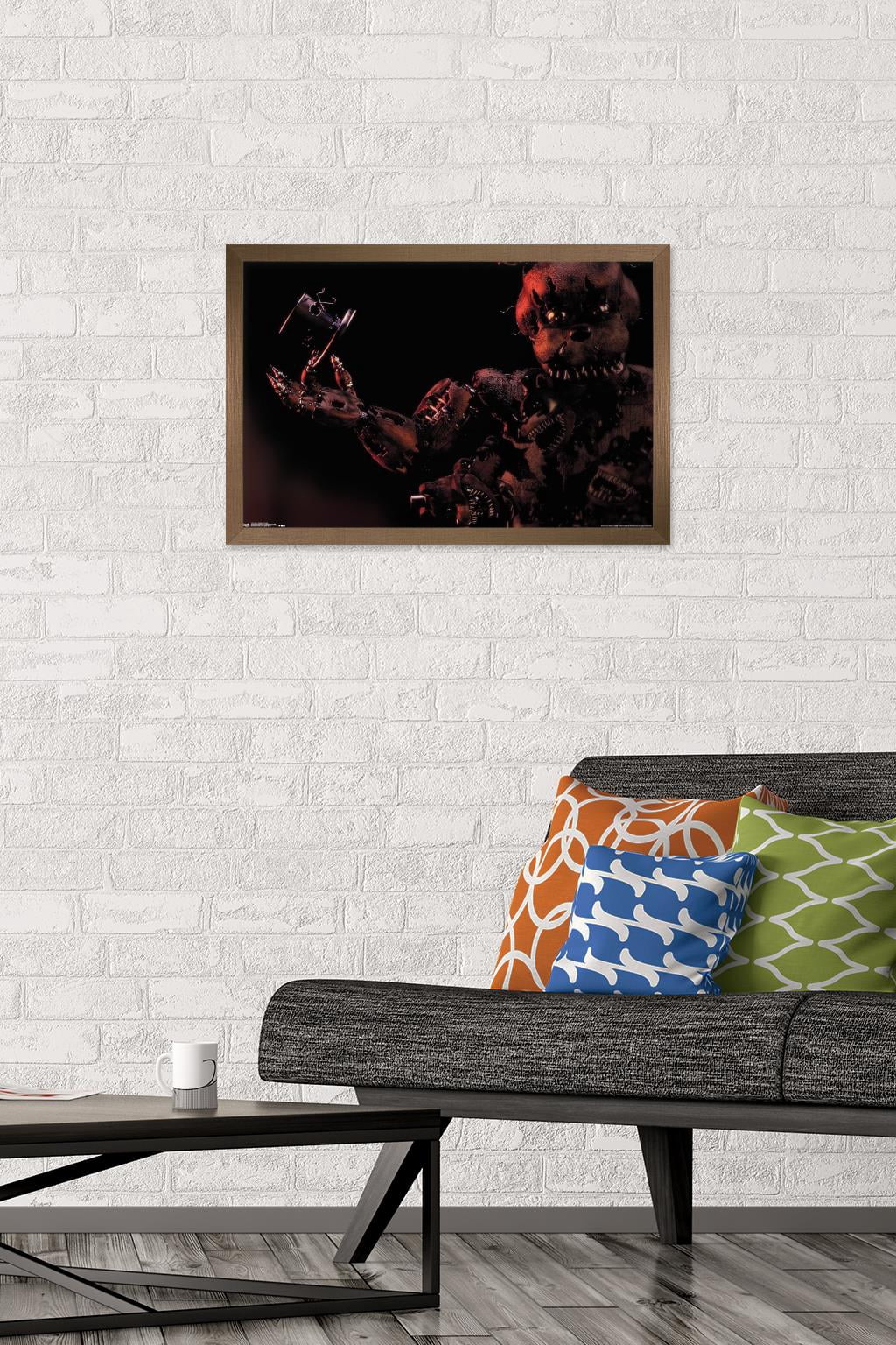 Five Nights at Freddy's - Nightmare Freddy Wall Poster, 14.725" x 22.375", Framed