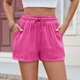thumbnail image 5 of Seductiva Women's Original Shorts Women's 2025 Spring and Summer New Women's Solid Color Drawstring Pocket Fashion Casual Shorts Ready Made Shorts Summer Shorts for Women, 5 of 5
