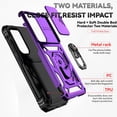 thumbnail image 4 of KOMI for Samsung Galaxy S25 Case with Slide Camera Cover HD Screen Protector [15ft Military Grade Drop Tested] Magnetic Ring Holder Kickstand Protective Phone Case for Galaxy S25 2025 6.2 inch Purple, 4 of 5