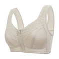 thumbnail image 4 of Lixiuxyad Women's Front Zip Sports Bra No Underwire Comfortable Bralette Wide Straps Seamless Support For Yoga Gym Running,Bras for Women Gray 38, 4 of 4