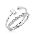 thumbnail image 3 of Minimalist Open Band Ring 1.30 Carat Round Cut Diamond Moissanite Engagement Ring, Unique Style Ring in 10k Solid White Gold, Gift For Her, Gift Idea, Promise Ring, Bridal Set, Matching Band, 3 of 3