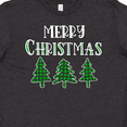 thumbnail image 4 of Inktastic Merry Christmas Green Plaid Christmas Trees Youth T-Shirt, 4 of 5