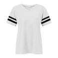 thumbnail image 4 of Bovemsi Plus Size V Neck T Shirts Women Short Sleeve Tops Casual Summer Tshirts Loose Fit Tee, White Women's Summer Short Sleeve T-Shirts, 4XL, 4 of 4