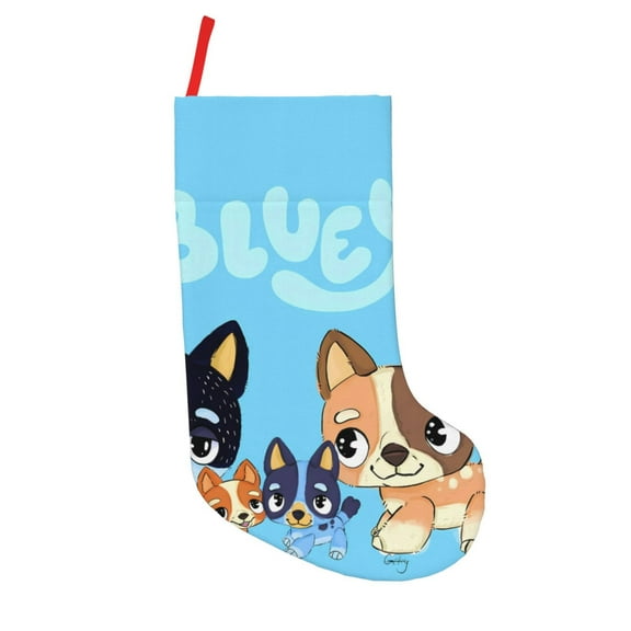 Defioc Bluey for Christmas Stockings 18" Personalized Holiday Stocking for Family, Farmhouse Decor, Xmas Tree Decoration, 1 Pack