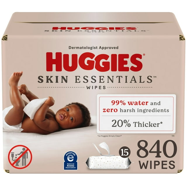 Toallitas húmedas Huggies Skin Essentials 99% de agua 840 toallitas