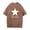 Brown, variant on Malcolm Todd Star Washed Cotton T-shirt Women Men Short Sleeve Crewneck Tee Casual Streetwear Clothes