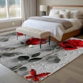 thumbnail image 4 of Large Area Rugs for Living Room Bedroom, Red Roses 6'x9' Rug Washable Carpet Runner Indoor Outdoor, Valentine's Day Butterflies Floral Romantic Gray Non Slip Floor Mats Rug for Kitchen, Playroom, 4 of 8