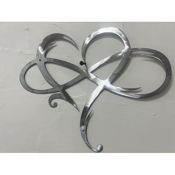 Iumwxz Eternal Wrought Iron Decoration Indoor Ornaments Metal Wall Decoration Infinitys Heart-Steel Wall Decor Metal Wall Art 25*30cm home decor Silver iron New Year Savings