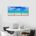 thumbnail image 3 of Tropical Beach Wall Art for Living Room Blue Ocean Beach Wave Wall Decor for Bedroom Seascape Paintings Modern 3 Pieces Framed Canvas Art Prints Ready to Hang Pictures Home Decorations (12"x16"x3), 3 of 6