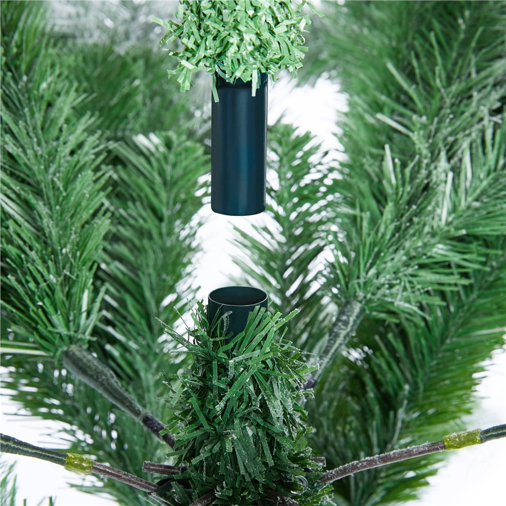 Renwick 7.5 Ft Frosted Artificial Christmas Tree with Stand, Green