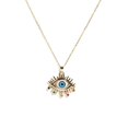 thumbnail image 1 of Collar de moneda de oro Sincero Collar de disco de corazón de mal de ojo chapado en oro 45+5 cm, 1 of 1