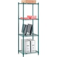 thumbnail image 2 of Nexel Poly-Green, 4 Tier, Wire Shelving Starter Unit, 24"W x 14"D x 74"H, 2 of 7