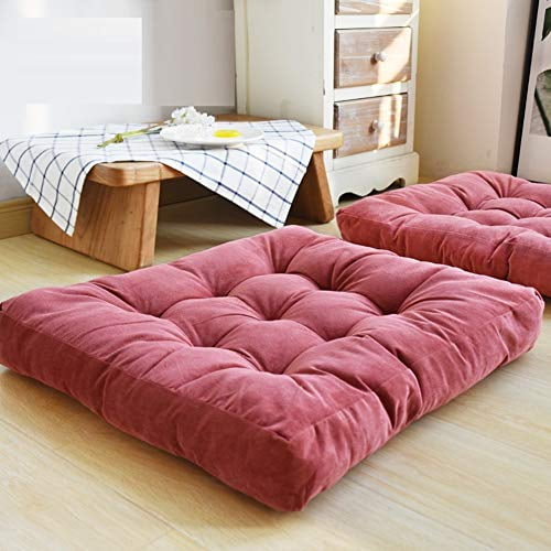  HIGOGOGO Solid Square Seat Cushion, Tufted Thicken