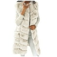 thumbnail image 2 of BLTIBY Womens Faux Fur Vest Jacket Fall Winter Coats Solid Color Fleece Thick Sleeveless Shaggy Warm Long Outerwear with Pockets Fashion Clothes Beige 3XL, 2 of 8