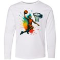 thumbnail image 3 of Inktastic Colorful Basketball Art for Sports Enthusiasts Long Sleeve Youth T-Shirt, 3 of 5