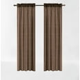 thumbnail image 2 of 2PC MR2 BROWN SOLID SILK SEMI SHEER ROD POCKET WINDOW CURTAIN PANEL LIGHT FILTERING 55" W X 95" L EACH PC, 2 of 2