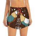 thumbnail image 2 of Goofa Rooster And Chicken Printed Women 2 in 1 Running Shorts,Quick Dry Athletic Workout Shorts,High Waisted Athletic Shorts with Liner Pockets-X-Large, 2 of 9