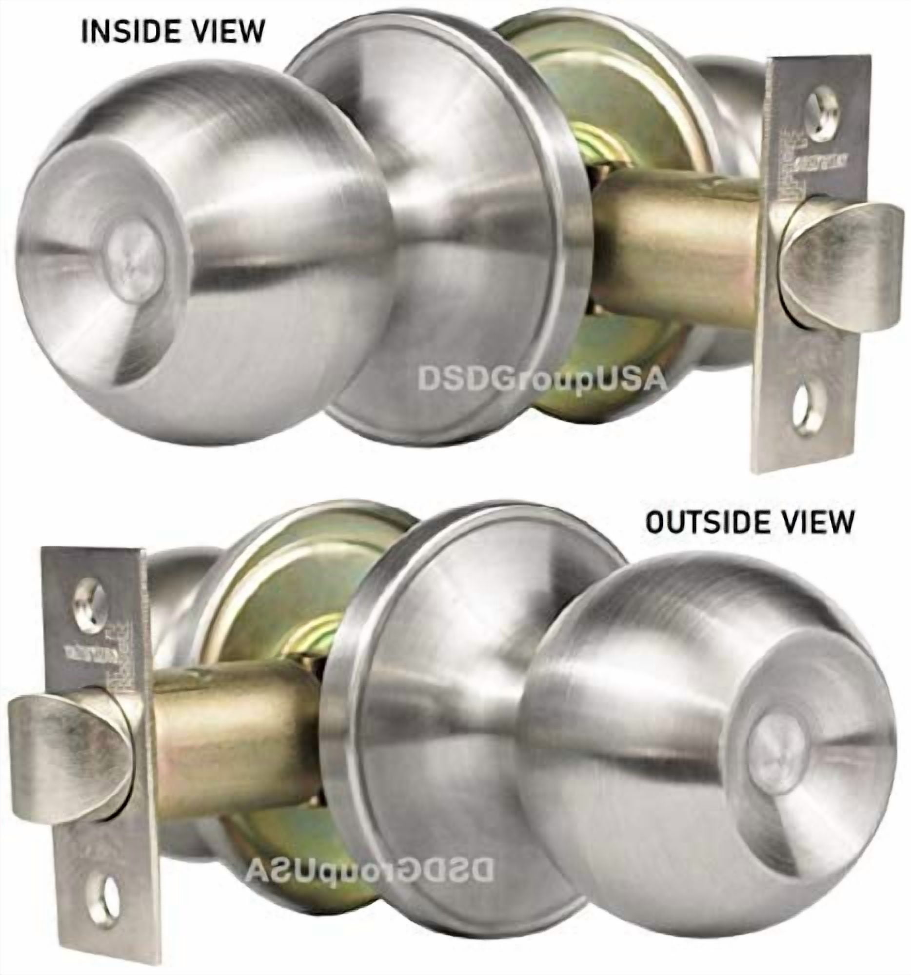 CONSTRUCTOR Chronos Passage Door Knob, Non-Keyed Lock Handle Set for Closets or Non Private Rooms, Satin Nickel
