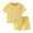 Yellow, variant on BULLPIANO Girls 2 Piece Summer Outfits Kids Cute Print Short Sleeve T-Shirts and Elastic Waist Shorts Clothing Sets