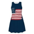 thumbnail image 3 of Jophufed 4Th of July Independence Day American Flag Print Midi Patriotic Beach Sundress,Women Fashion Summer Casual Sexy Sleeveless Round Neck Dress, 3 of 4